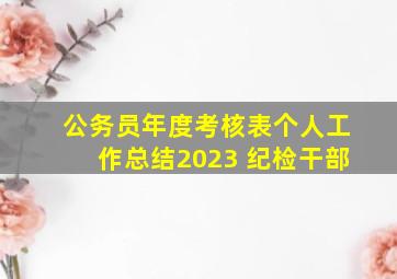 公务员年度考核表个人工作总结2023 纪检干部